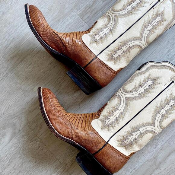 Rios of Mercedes Teju Lizard Skin Men's Cowboy Boots - Picture 8 of 8